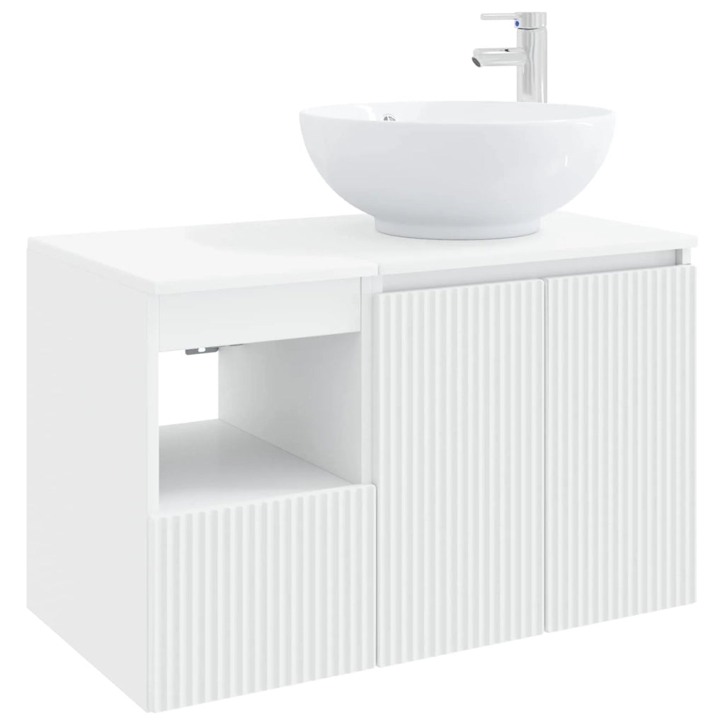 Set di mobili per il bagno 2 pz Bianco Legno ingegnerizzato 3404084