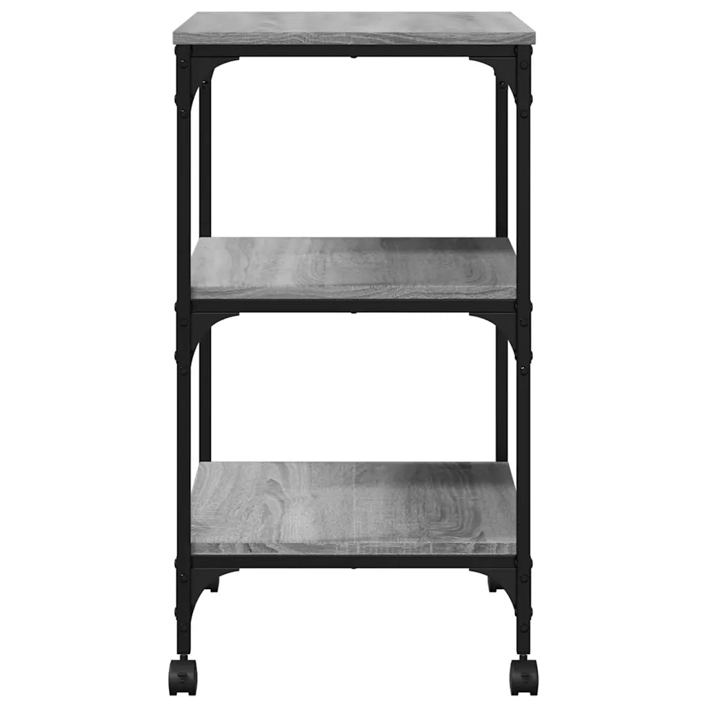 Supporto Stampante 3 Piani Grigio Sonoma 50x41x75 Multistrato 842289