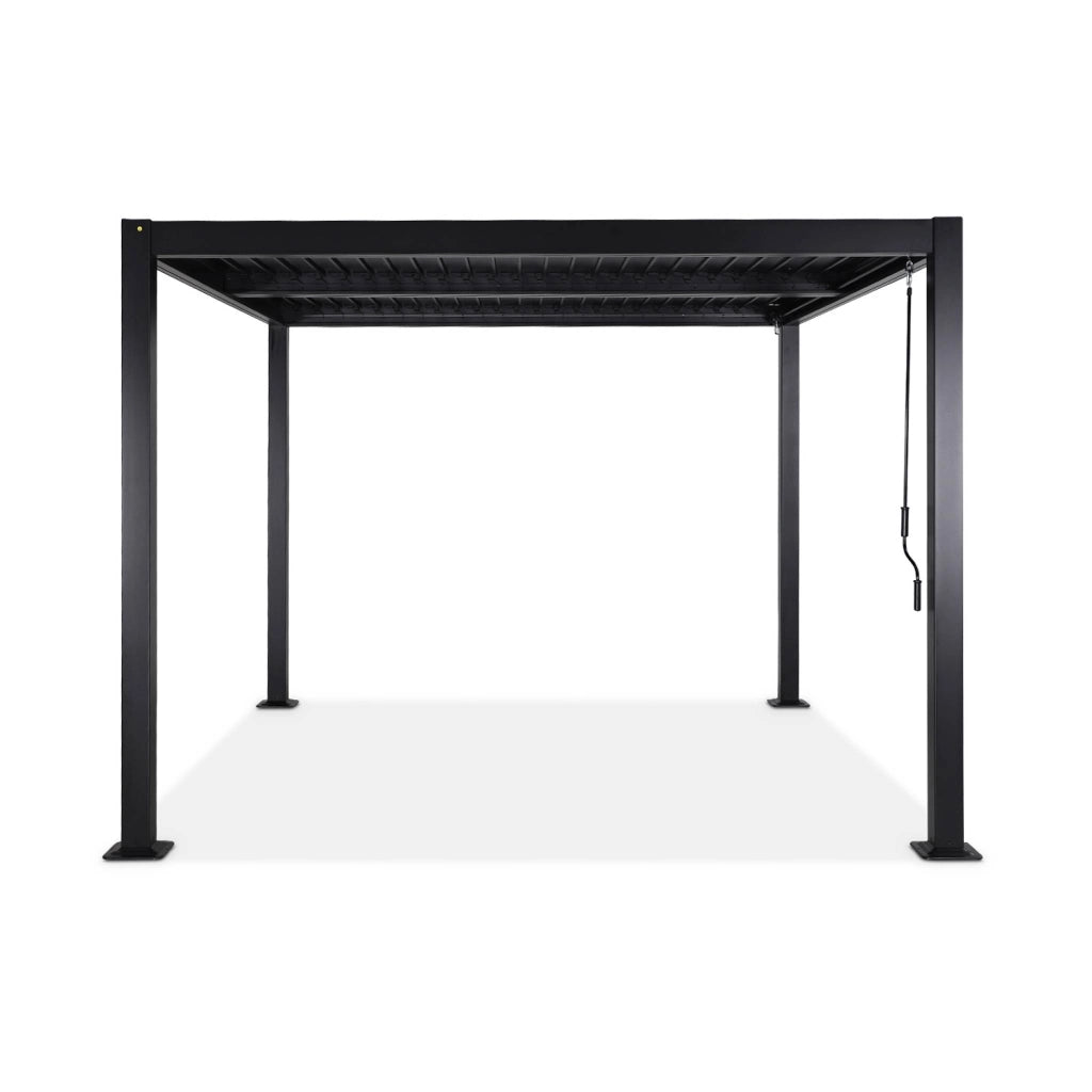 Pergola bioclimatica 3x3m in alluminio e acciaio, lamelle orientabili,