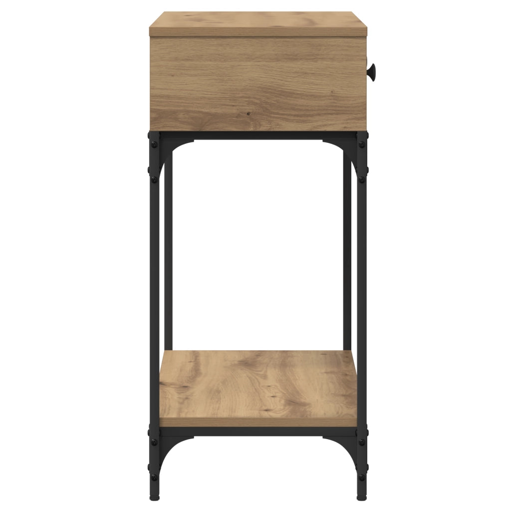 Tavolo Consolle Rovere Artigianale 75x34.5x75 cm Legno Ingegnerizzato