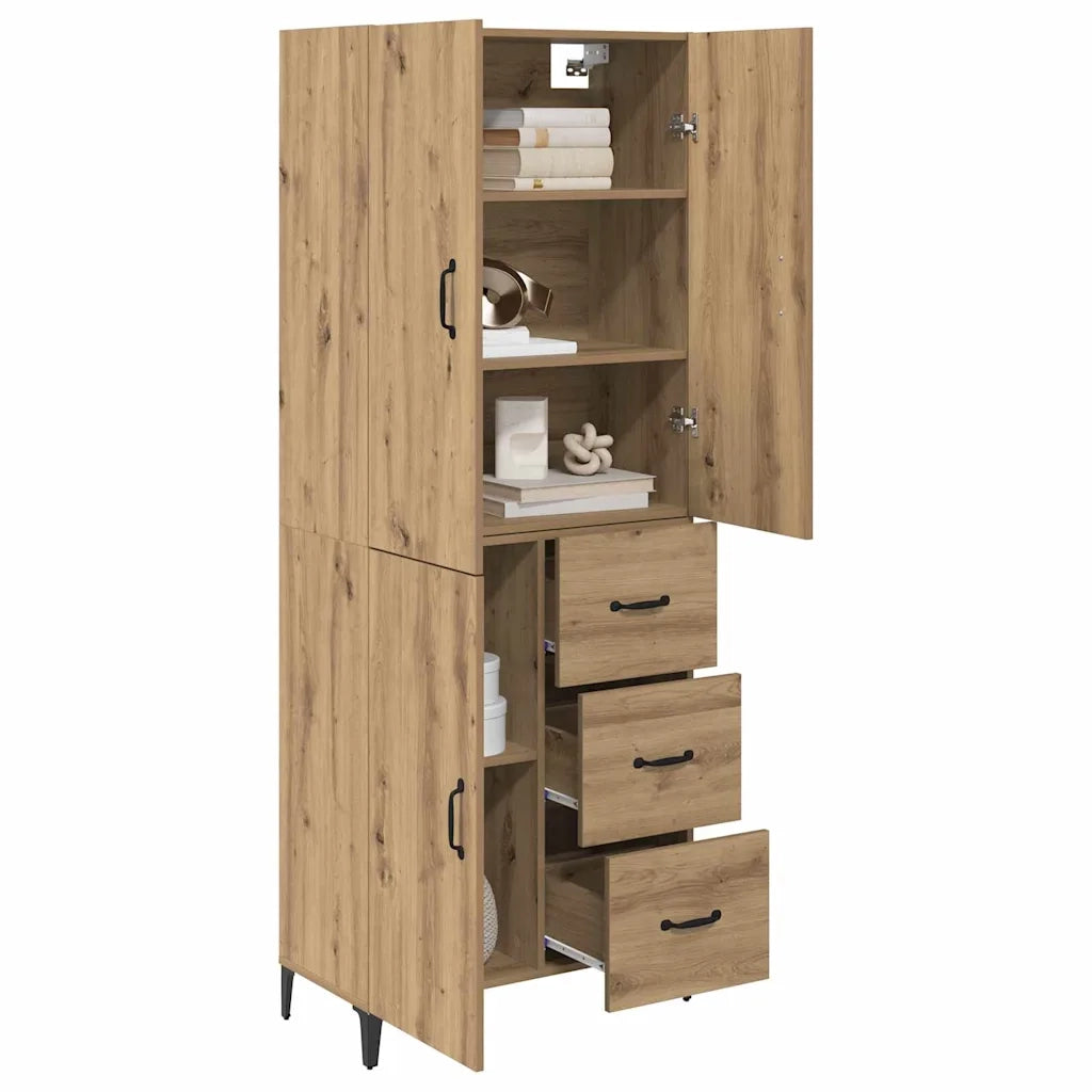 Credenza | Madia | Buffet da pranzo | Armadio da pranzo con cassetto Rovere artigianale 69,5 x 34 x 180 cm