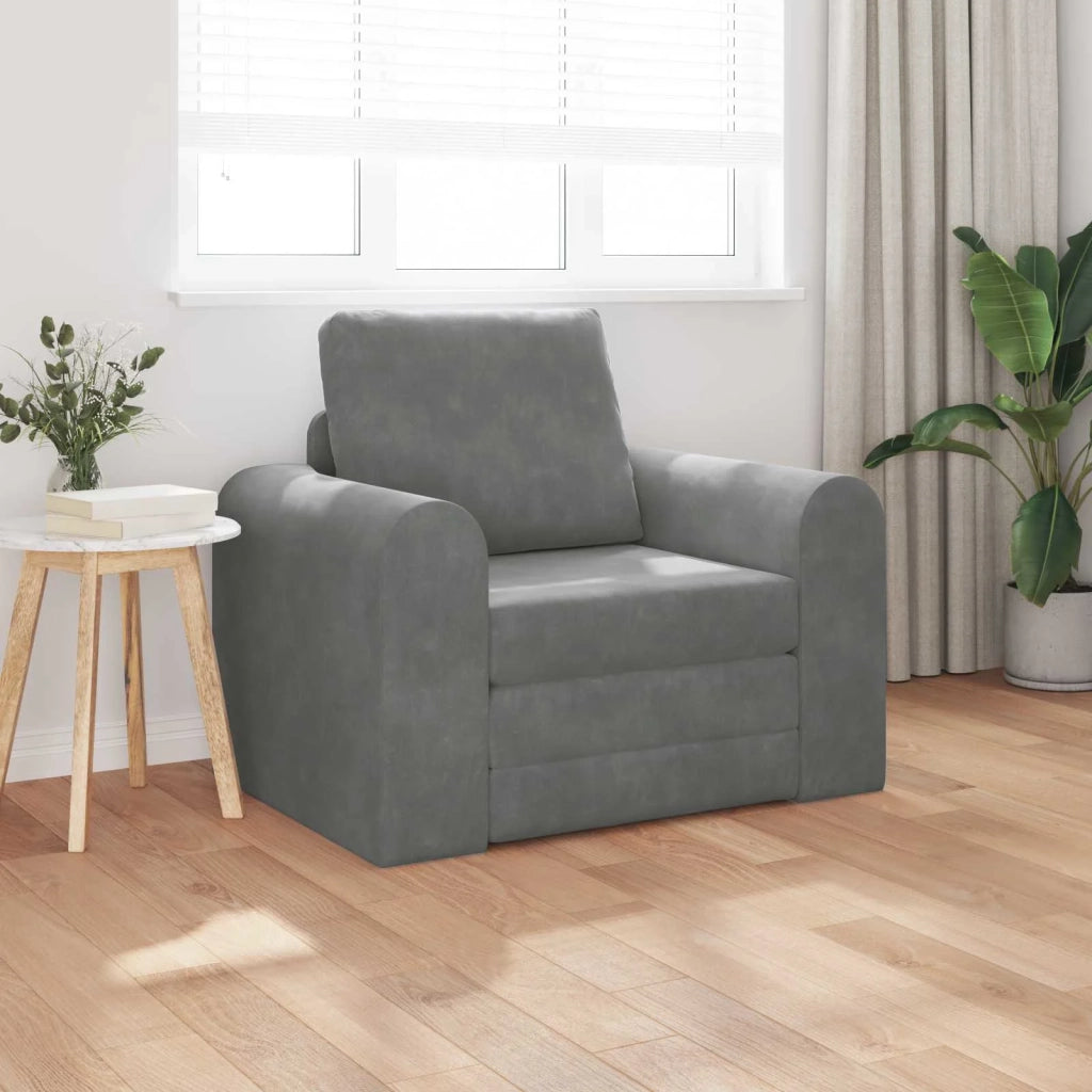 Divano letto | Sof¨¤ letto | Letto singolo Grigio scuro 98 x 71 x 83 cm Velluto