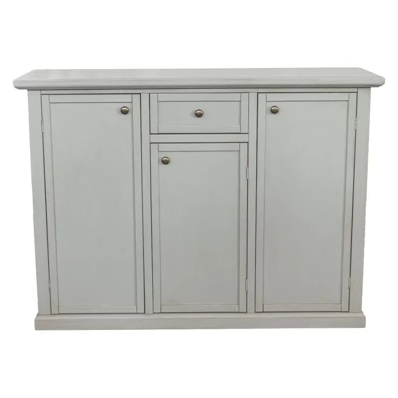 Madia credenza 3 porte 1 cassetto shabby grigio anticato decori 120x39x85 - Mobili 2G