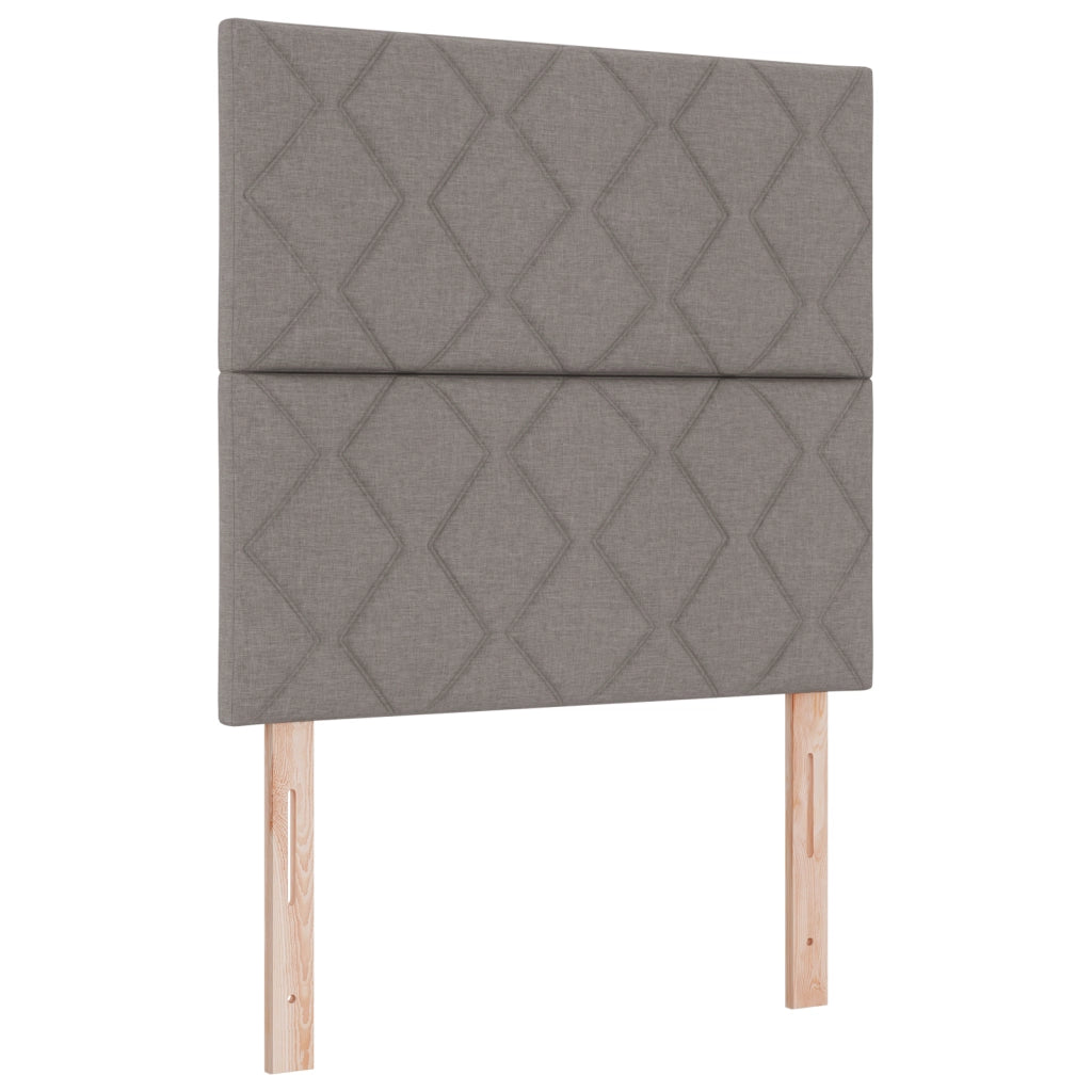 Letto con Molle con Materasso e Panchina Tortora 100x200 cm Tessuto