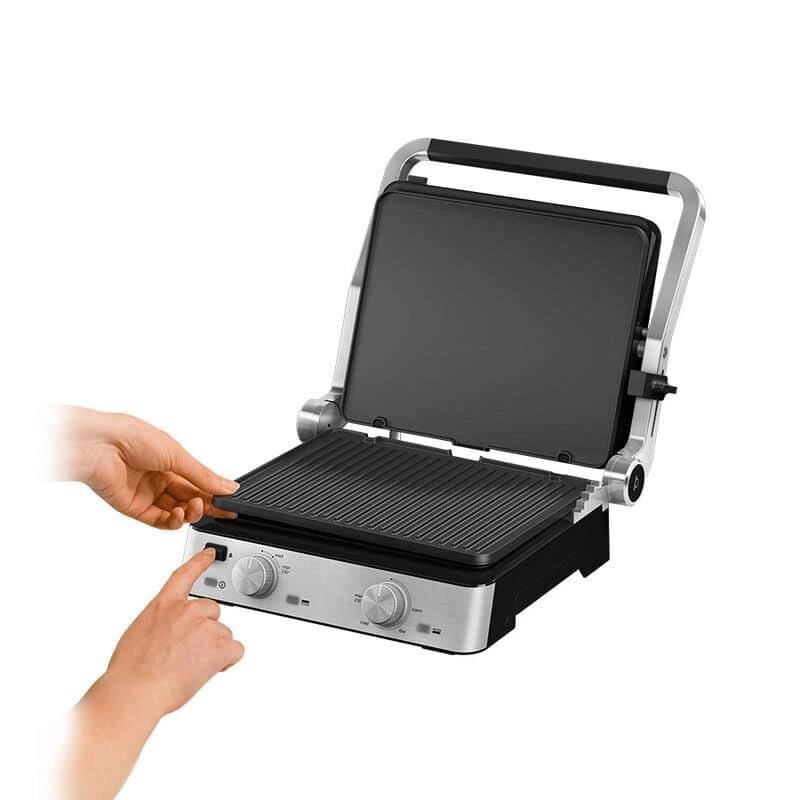 Braun CG 7020 Griglia Elettrica di Contatto 2000 W piastre in ghisa antiaderente PTFE 667 cm² fino a 6 persone colore Nero Acciaio inox