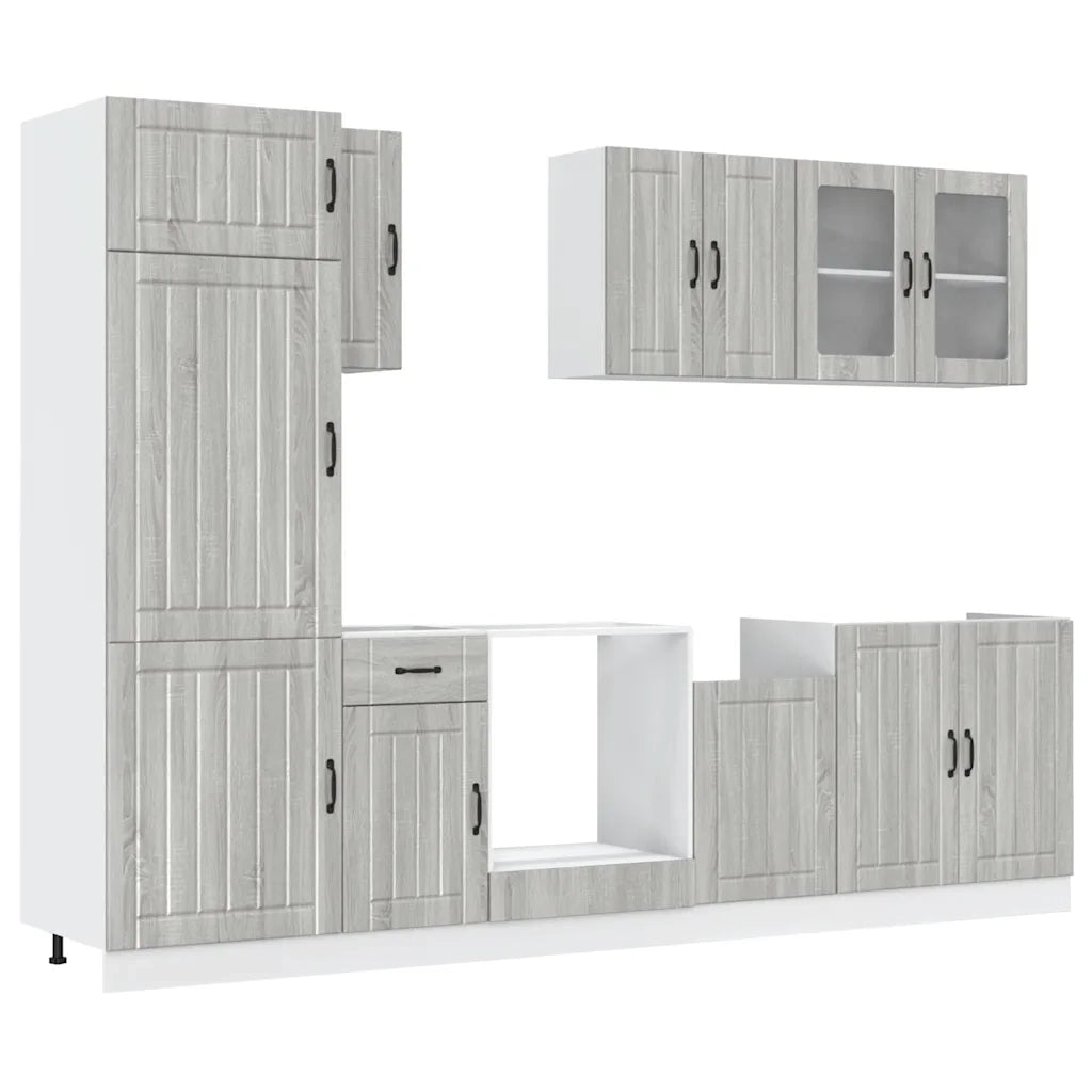 Set Mobili da Cucina 8 pz Kalmar Grigio Sonoma in Truciolato 3314807