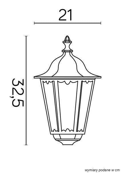 Testa lampada giardino lanterna retro 1xE27 IP43 SU-MA