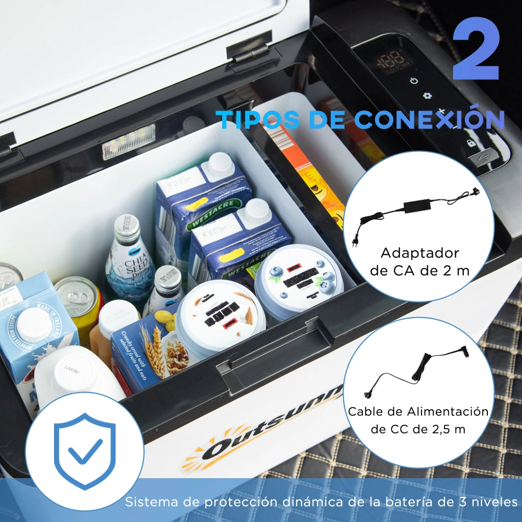 Frigorifero Portatile Elettrico 25L 12/24V Compressore -20¡æ Auto Campeggio ¨C Xylo ¨C 58,5x33,5x35,2 cm Bianco
