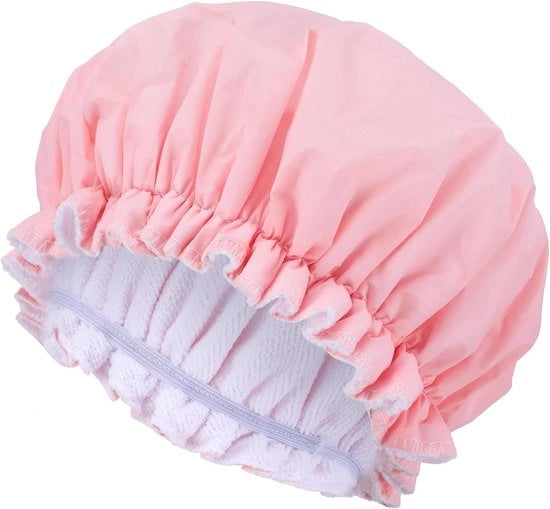 Douchi inumidificabili a doppia lastra per donne con imbottitura in cotone e riutilizzabili (rosa)