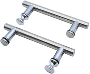 Maniglia di doccia in acciaio inossidabile - Maniglia di doccia a manovella con maniglia - 2-Pack - Pulsante rotondo - Adatto per spessori di vetro 4-12mm - Distanza tra fori 125mm - Maniglia di doccia per vetro