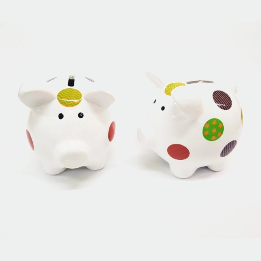 Trade Shop - Salvadanaio Maialino Maiale In Ceramica Per Monete Decorazione Classica Regalo -