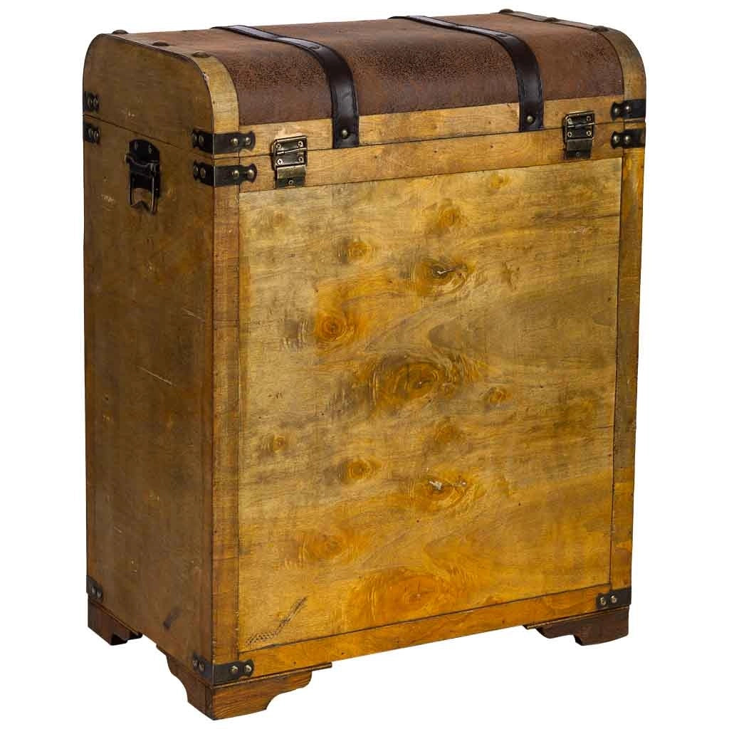 Baul porta bottiglie in legno marrone 45x28x59h cm