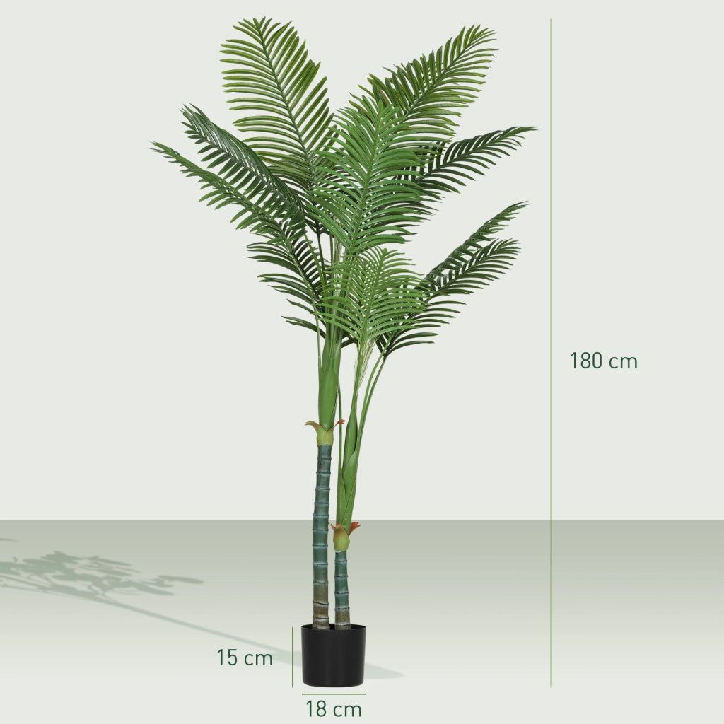 Palma Areca artificiale ¨C zephmum ¨C verde, vaso in plastica, 180 cm