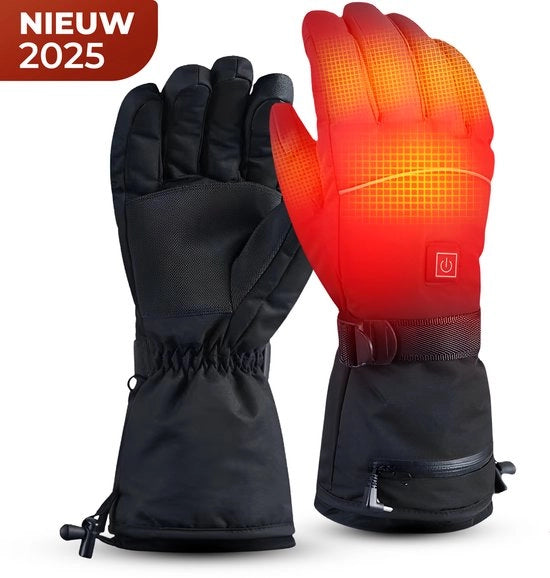 Manopole riscaldanti - 2 Batterie ricaricabili - Manopole riscaldate - Riscaldamento elettrico - Inverno - Ricaricabile - Impermeabile - Resistente al vento - Nero - Unisex - Adatto per interfacce DC
