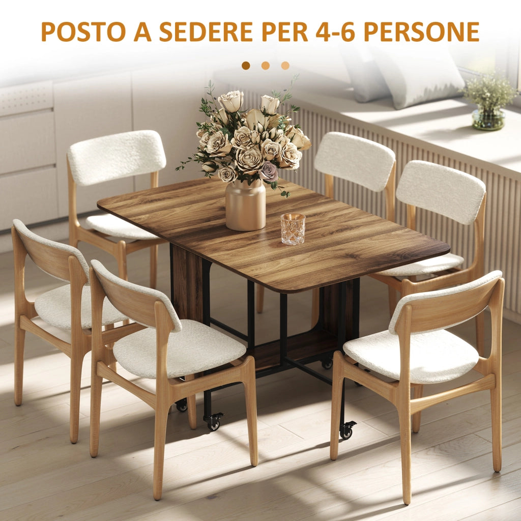 Tavolo Pieghevole ¨C zephmum ¨C Legno e Metallo, Marrone Chiaro