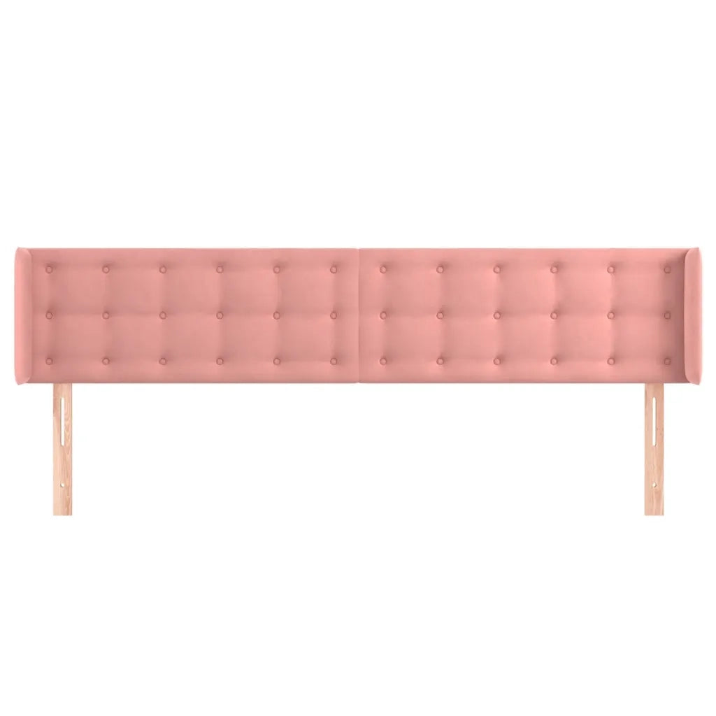 Testiera ad Orecchio Rosa 163x16x78/88 cm in Vellutocod mxl 121627
