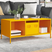 Tavolino-Tavolino da soggiorno-Tavolo Giallo 101,5x50x43,5 cm Acciaio Laminato a Freddo 910425