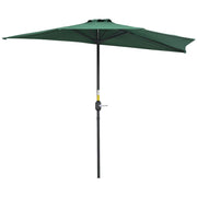EasyComfort Ombrellone Semicircolare da Parete 2.7x2.4 m con Apertura a Manovella in Poliestere, Verde