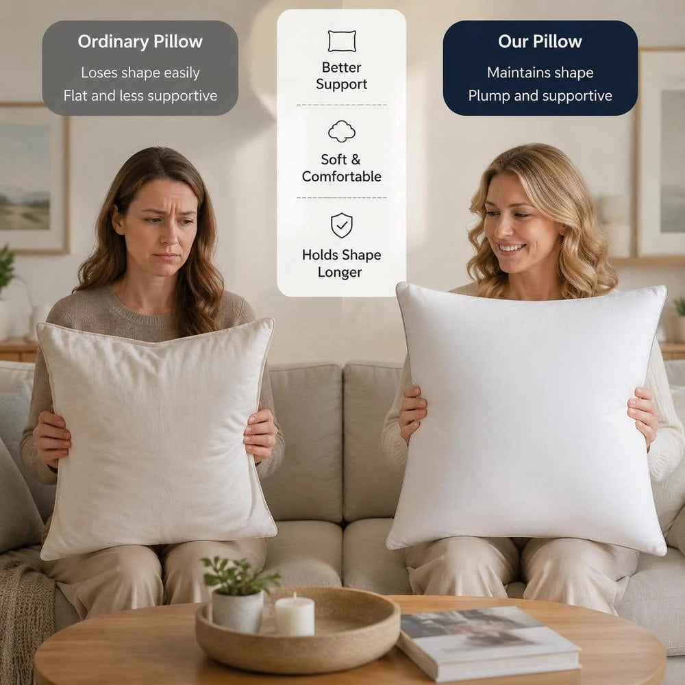 Pillows, 2 Pieces, Down/feather Filling, Lightweight, 70x60 Cm, White