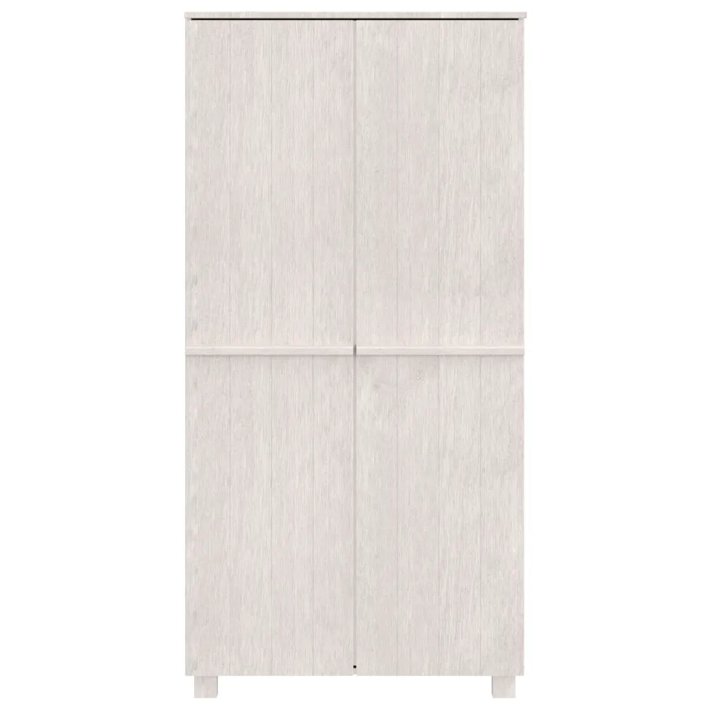 Armadio HAMAR Bianco 89x50x180 cm in Legno Massello di Pino CFW4083468