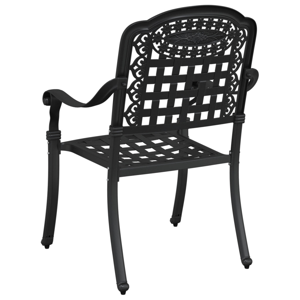 Set di 2 sedie da giardino  in alluminio nero