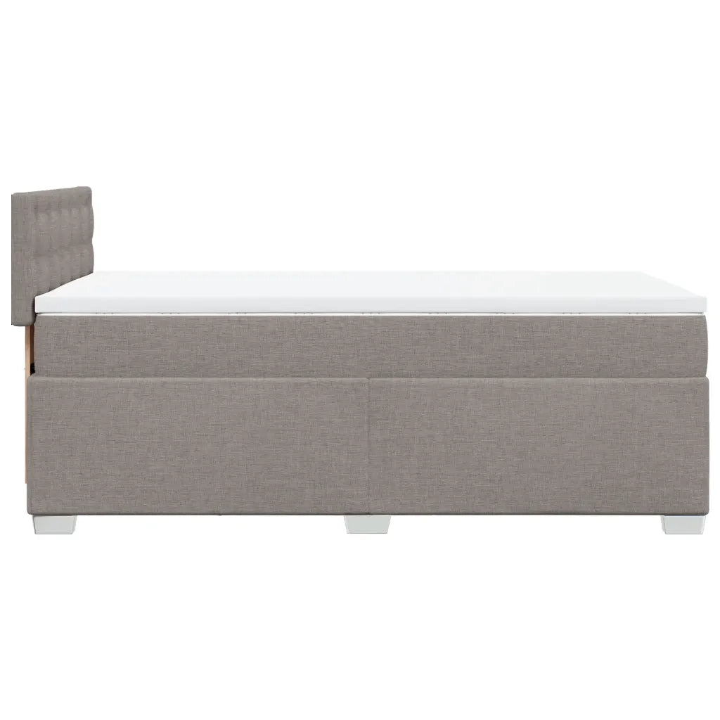 vidaXL Giroletto a Molle con Materasso Tortora 90x190 cm in Tessuto