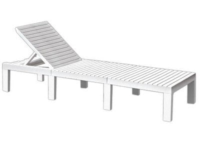 LETTINI SDRAIO PRENDISOLE IN RESINA MODULARI HAITI BIANCHI CM.195x65xH78