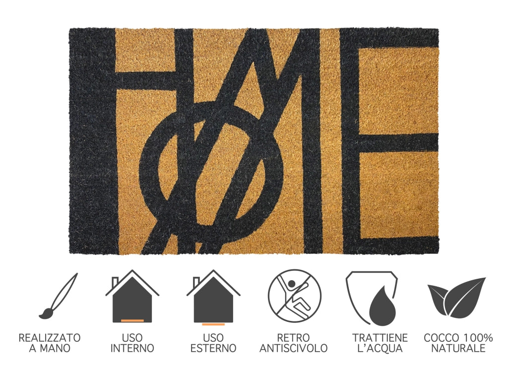 Zerbino Ingresso Casa In Fibra Di Cocco Con Base In Pvc  Home