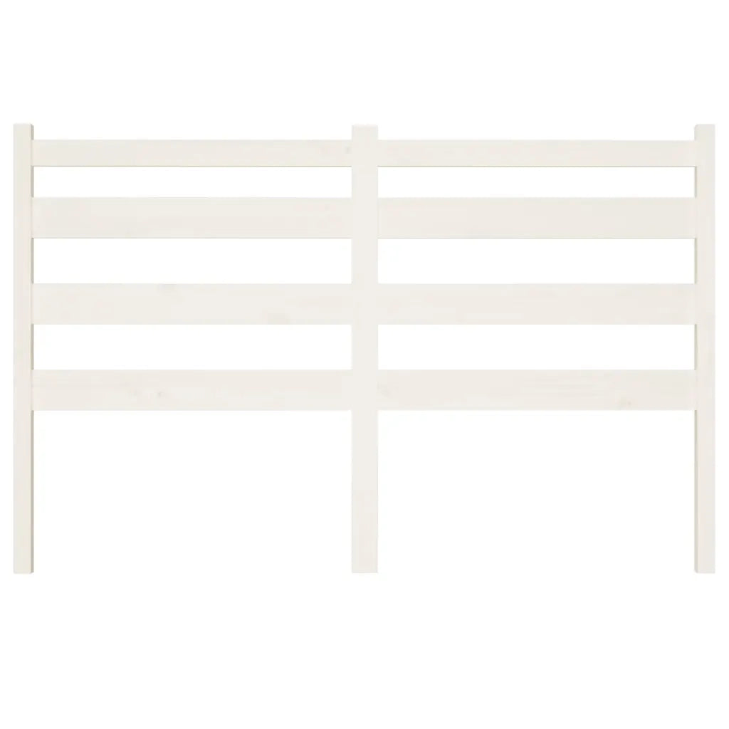 Testiera per Letto Bianca 126x4x100cm in Legno Massello di Pino