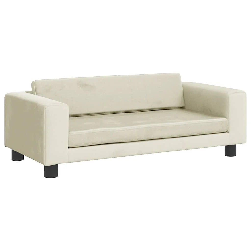 Comodo letto/cesto/divano per cani con estensione 100 x 50 x 30 cm velluto crema 02_0043069