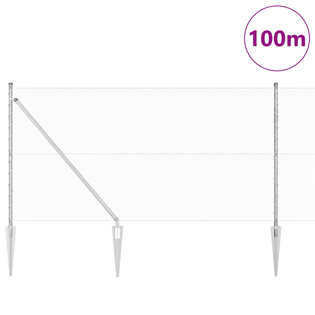 Recinzione Esagonale  1x100 m Acciaio Zincato