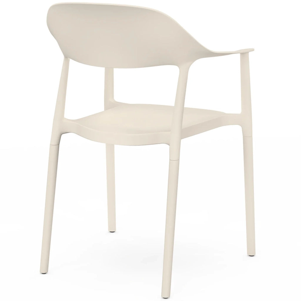 IDMarket - Set di 4 sedie da giardino impilabili in polipropilene SUZON beige