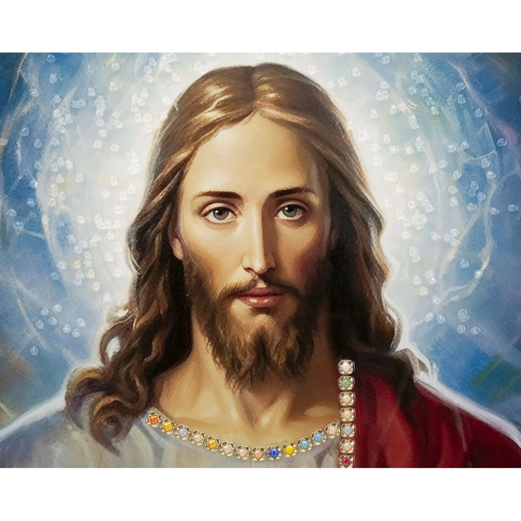 Dipinto su tela Sacro Cuore di Gesu con cornice, 72x102 cm