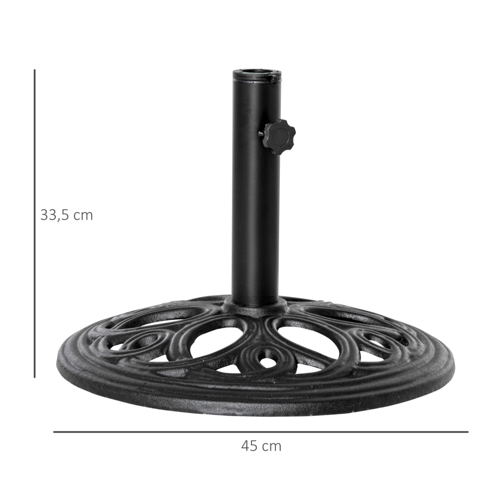 Piedistallo per parasole in ghisa ¨C zephmum ¨C nero, ? 45x33.5 cm, 11.5 kg