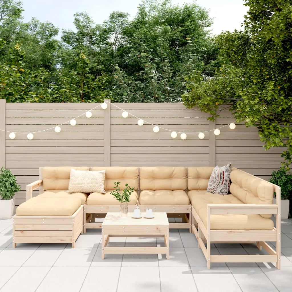 Set Divani da Giardino 8 pz in Legno Massello di Pino 3250612