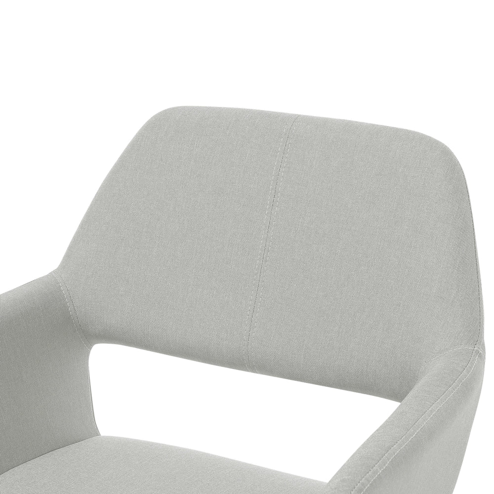 Set di 2 sedie da pranzo rivestimento in tessuto grigio chiaro gambe in legno chiaro stile moderno eclettico