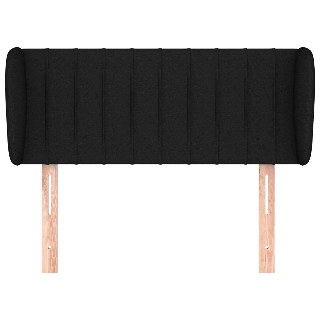Testiera | Testata ad Orecchio Nera 103x23x78/88 cm in Tessuto