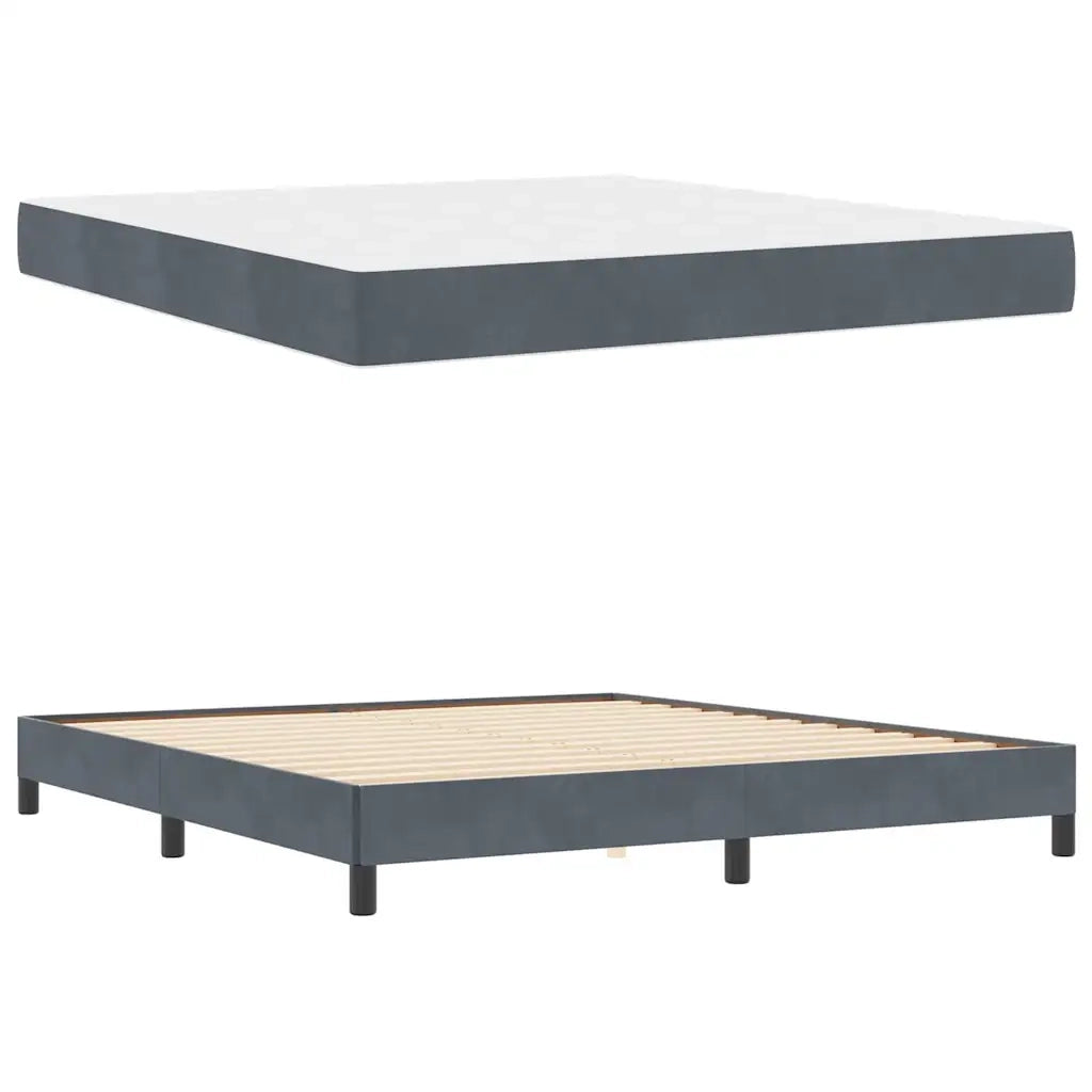 vidaXL Letto box spring con materasso Grigio scuro 180 x 200 cm