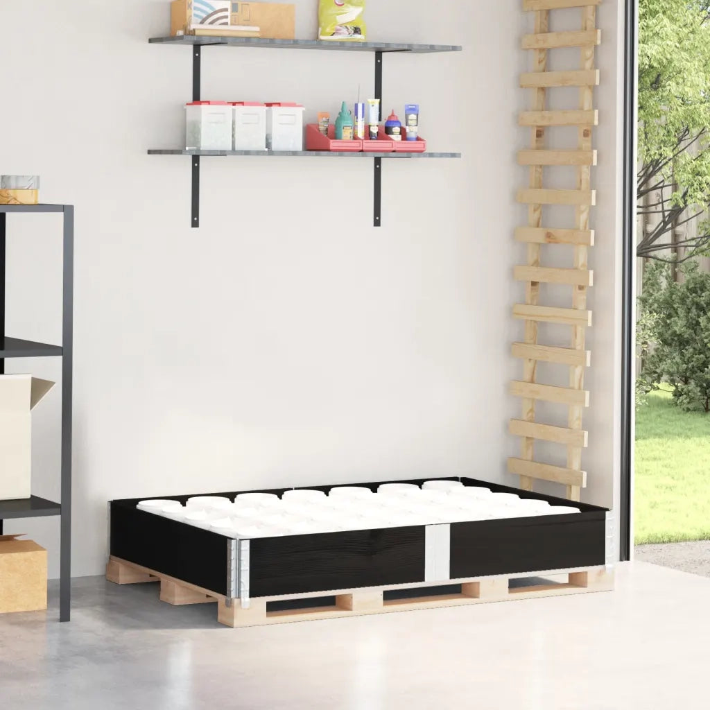 Paretale per Pallet Nero 150x100 cm in Legno Massello di Pino 4010302