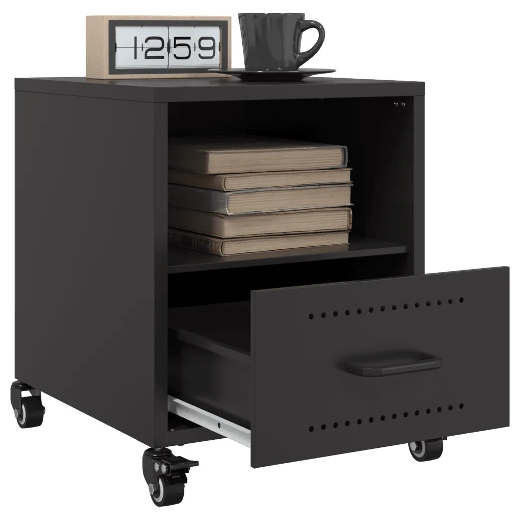 Comodini 2 pz Neri 36x39x43,5 cm in Acciaio 846705