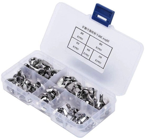 Set di viti a clip di acciaio inossidabile, M3, M4, M5, M6, M8 - 50 pezzi - Assortimento di viti a clip con viti a clip