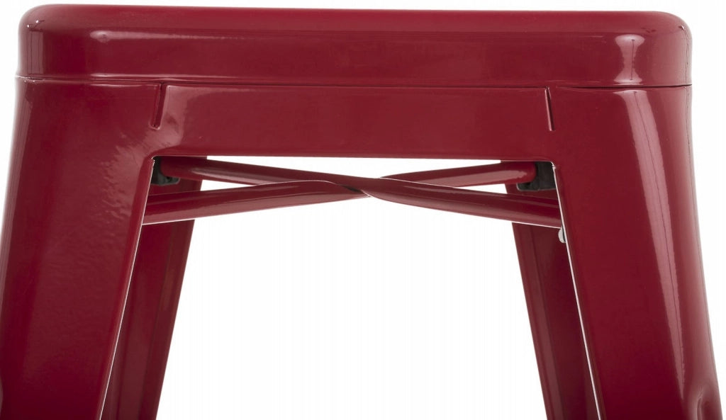 Set 4 Panchetti Impilabili Armin In Metallo rosso