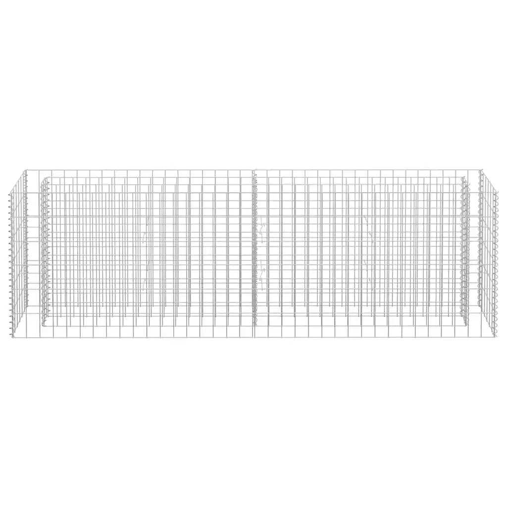 Gabbione Letto Rialzato in Acciaio Zincato 180x30x60 cm 145634