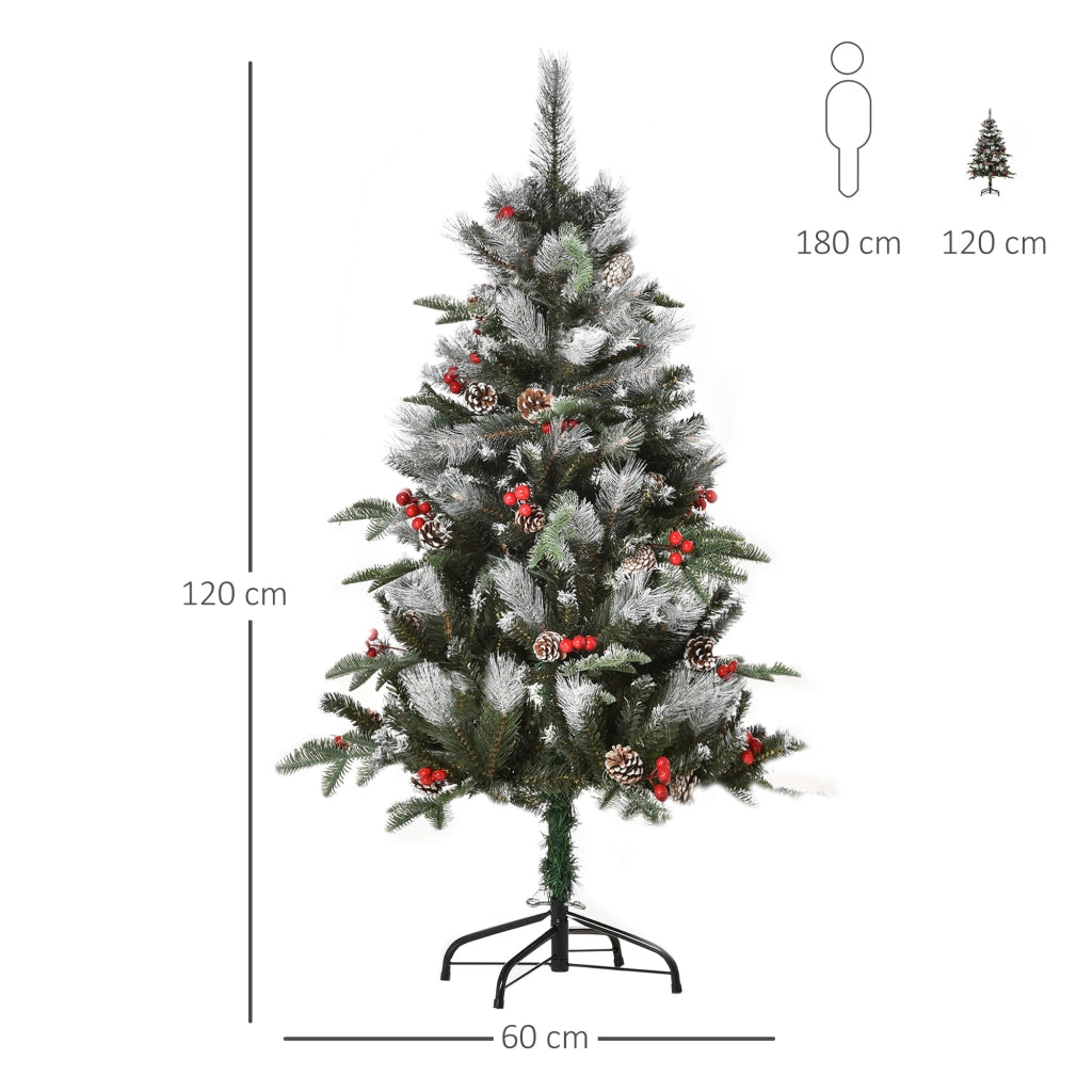 Albero di Natale Artificiale 120 cm ¨C zephmum ¨C Verde con 266 Ramas 27 Pi?as 27 Bayas