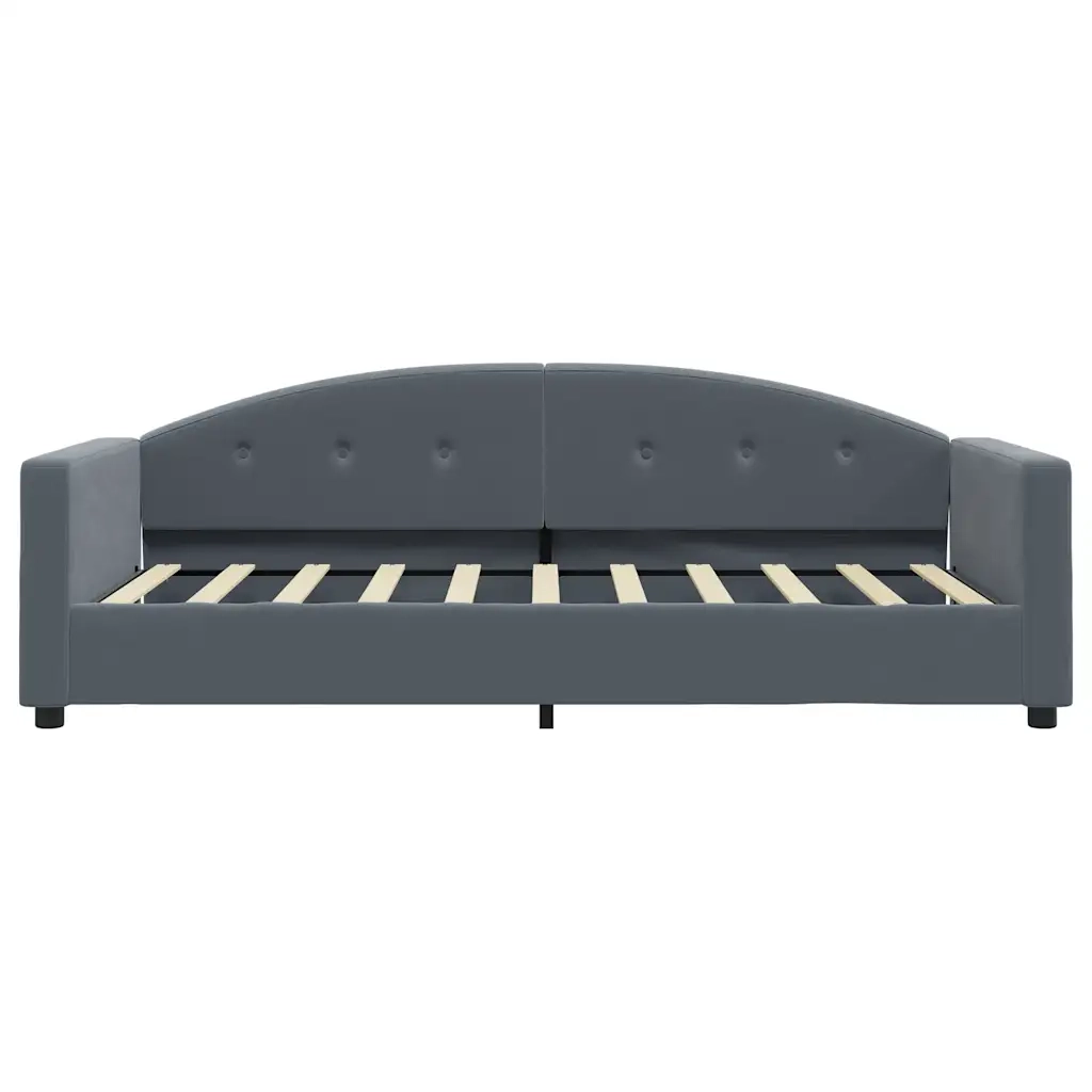 Divano Letto con Materasso Grigio Scuro 90x190 cm in Velluto