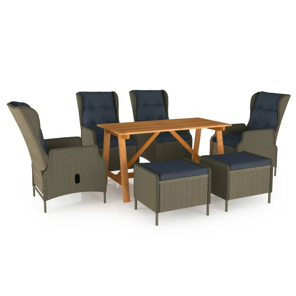 Set Mobili da Pranzo per Giardino 7 pz Marrone cod mxl 69225