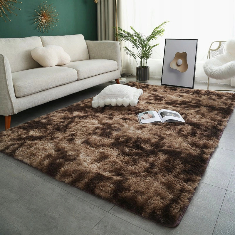 Tappeto shaggy marrone peloso 120x170 cm