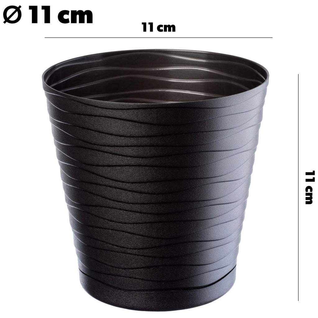 Vaso da fiori KADAX da 11 cm, con coperchio in plastica e supporto.