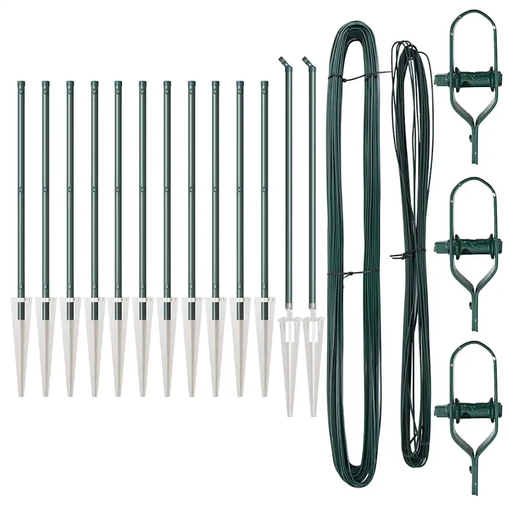Palo della recinzione 13 pcs Verde Acciaio 42004235