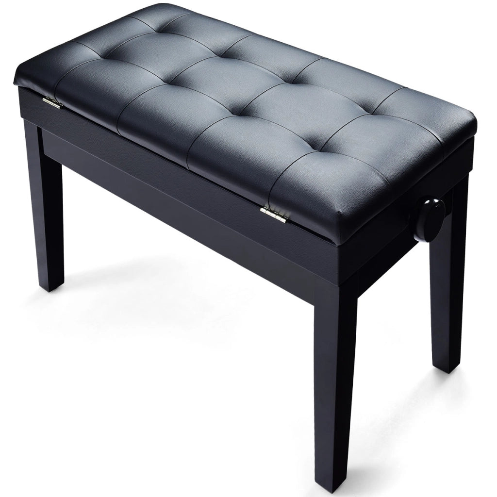Panca per pianoforte imbottita regolabile in altezza Panchetta per pianoforte 74x34x48,5-56,5cm Nero-Tastiere elettriche